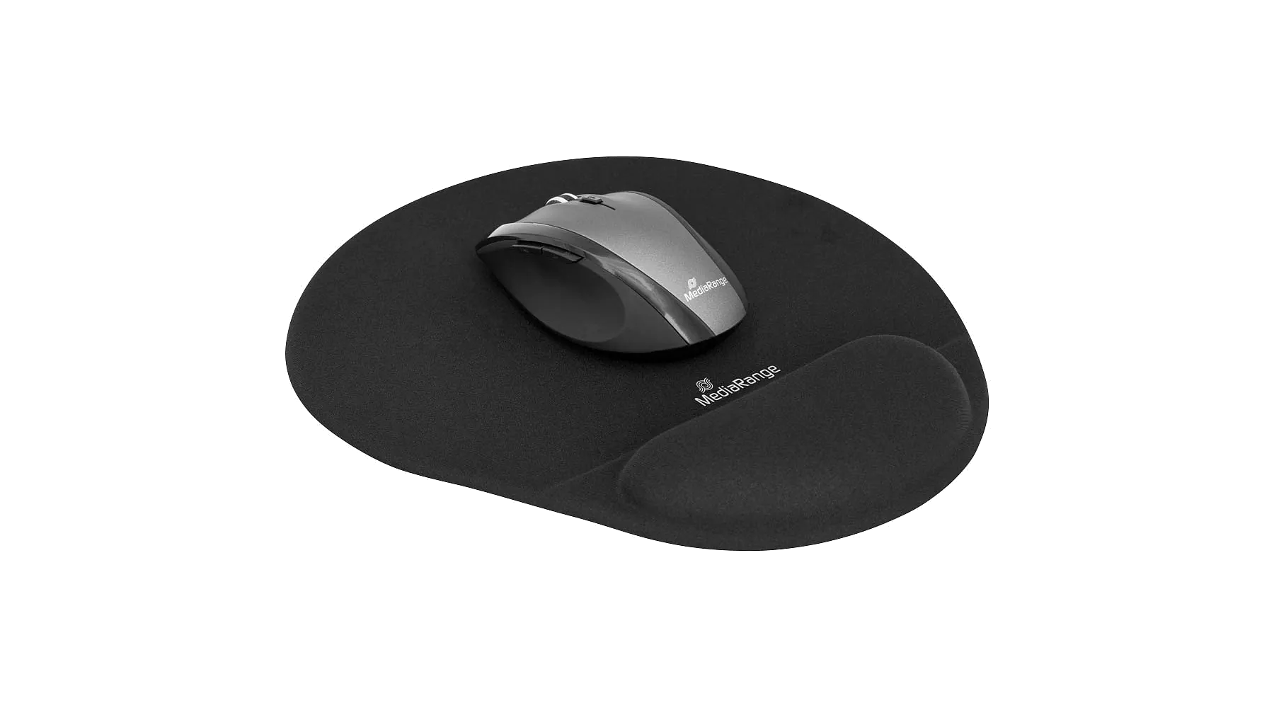 MEDIARANGE Mousepad mit Handgelenkauflage  schwarz