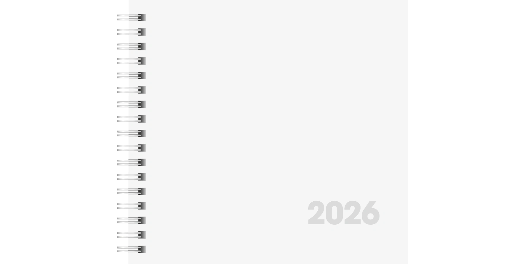 BRUNNEN Buchkalender 2026 1 Woche/2 Seiten  16 x 15 cm (B x H) Spiralbindung weiß