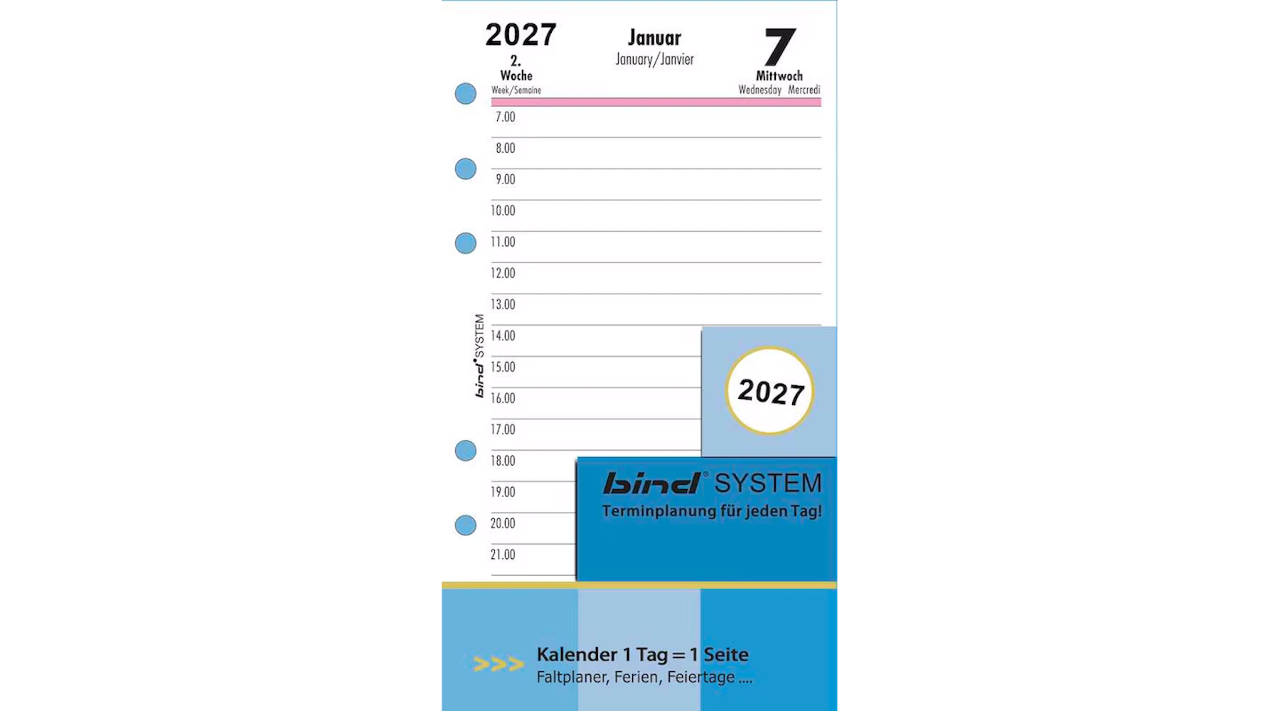 BIND Kalendereinlage 2027 DIN A6 1 Tag/1 Seite