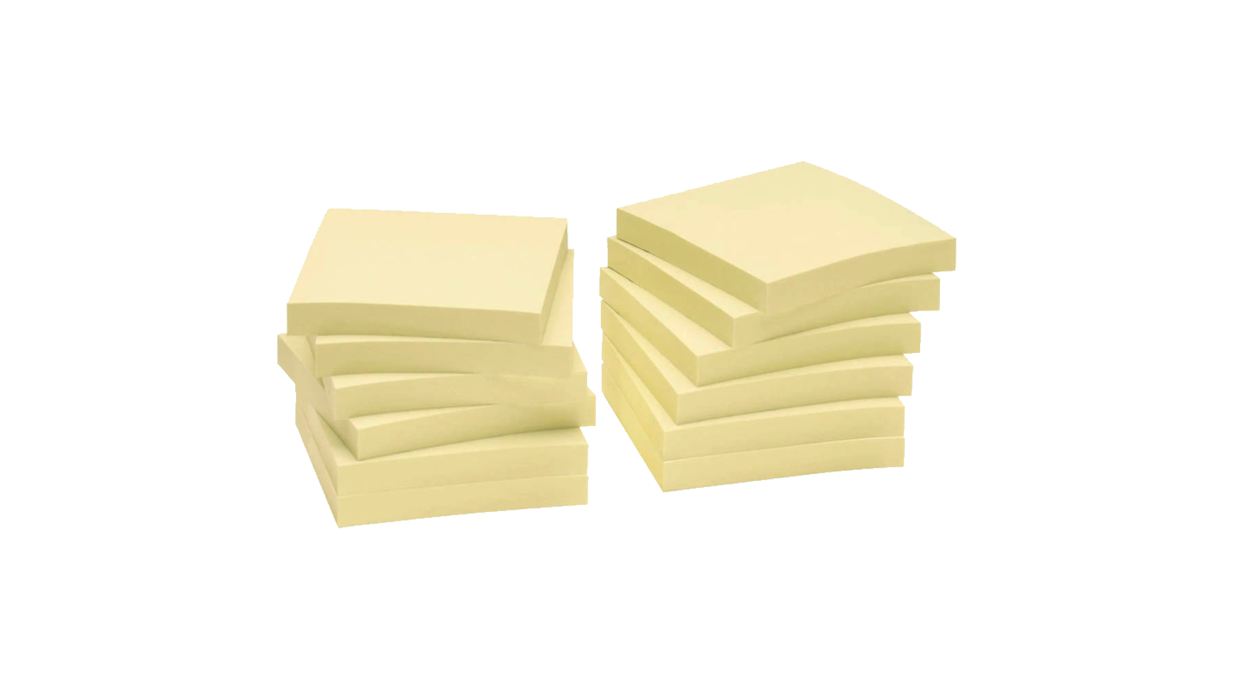 inFO Haftnotizen Recycling 75 x 75 mm (B x H) 100 Blatt 12 Blöcke/Pack gelb