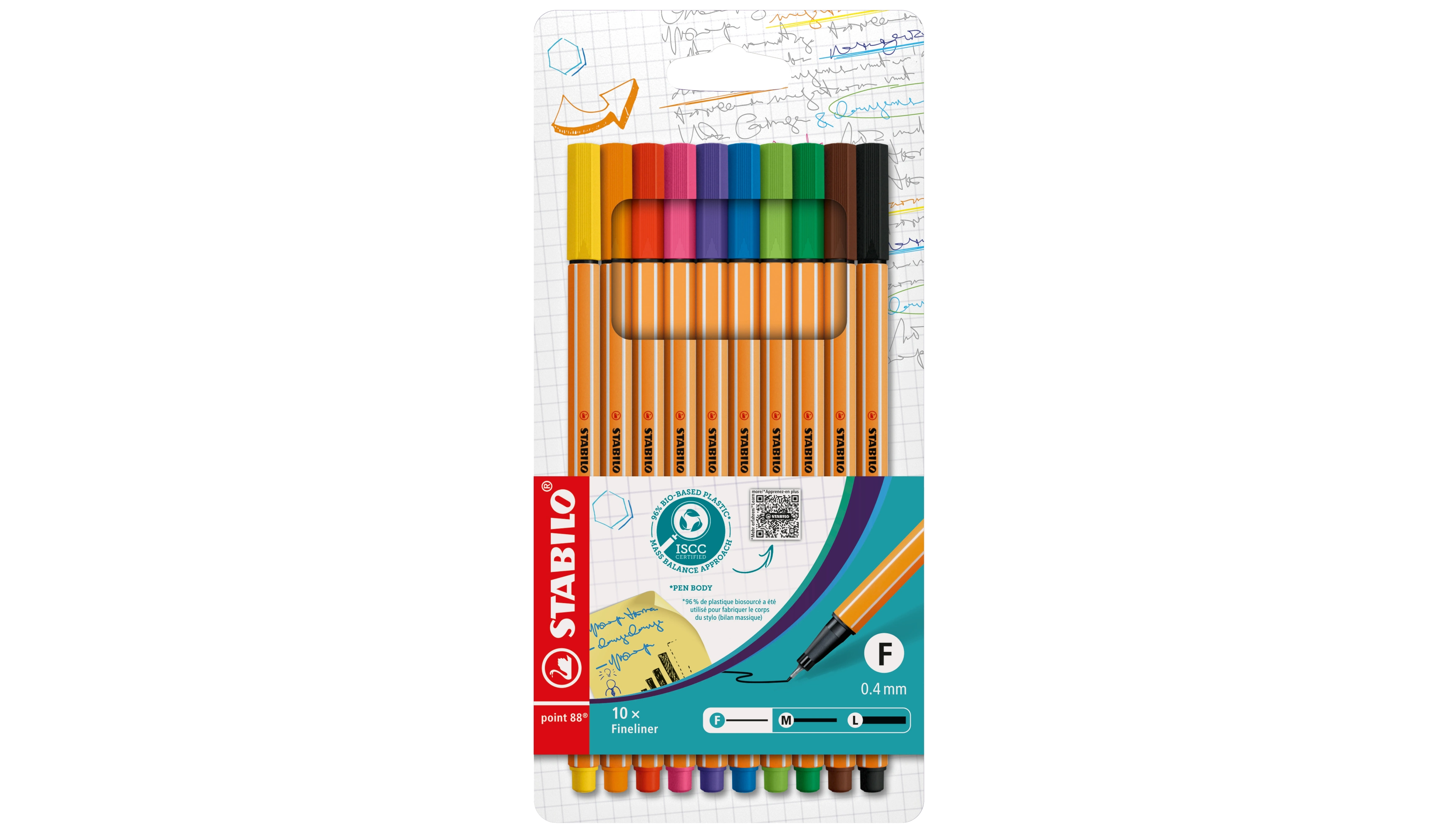 STABILO® Fineliner point 88® 10 Stück/Pack farbig sortiert