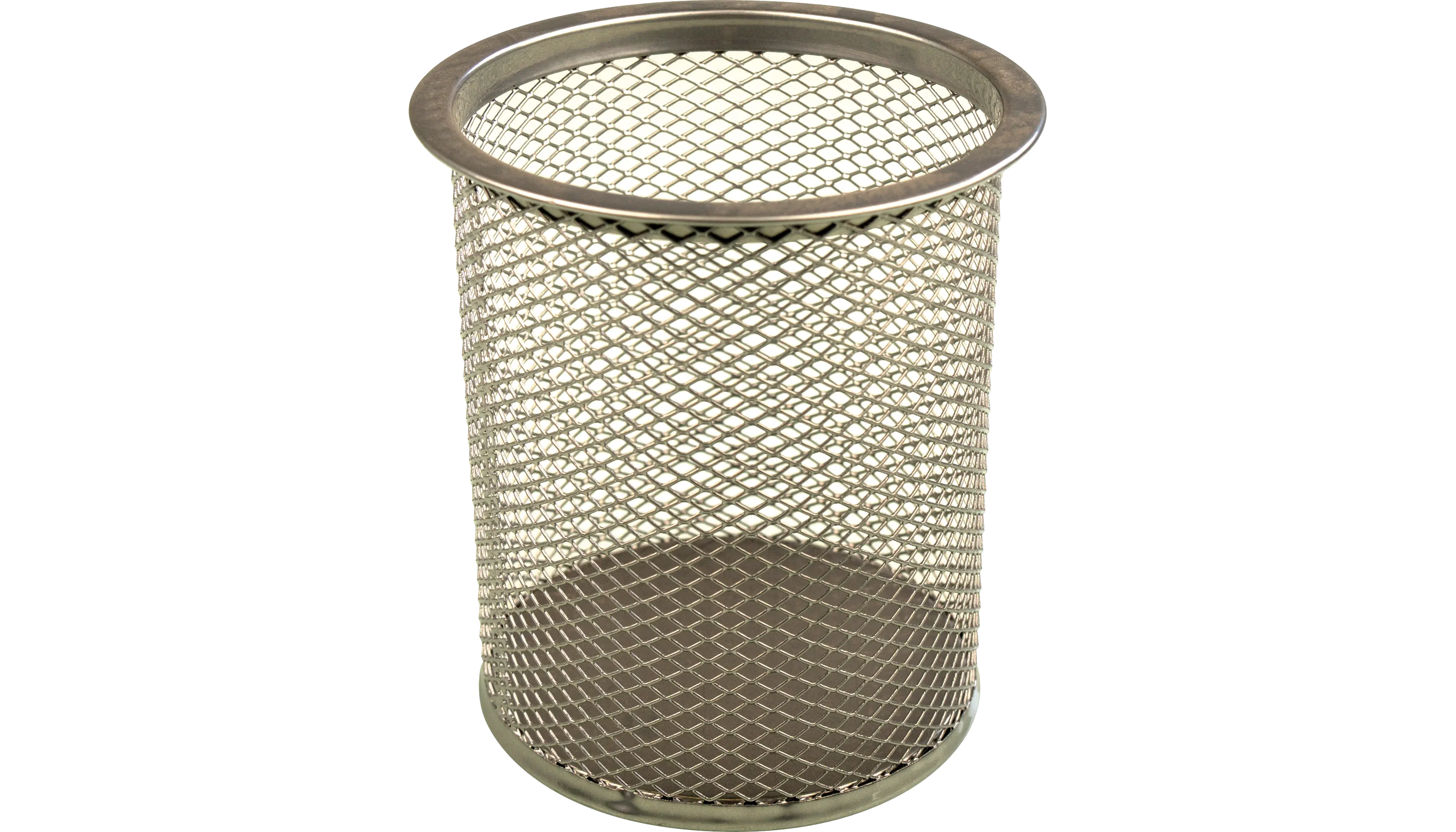 HELIT Stifteköcher the round network  9 x 10 cm (Ø x H) 1 Fach silber