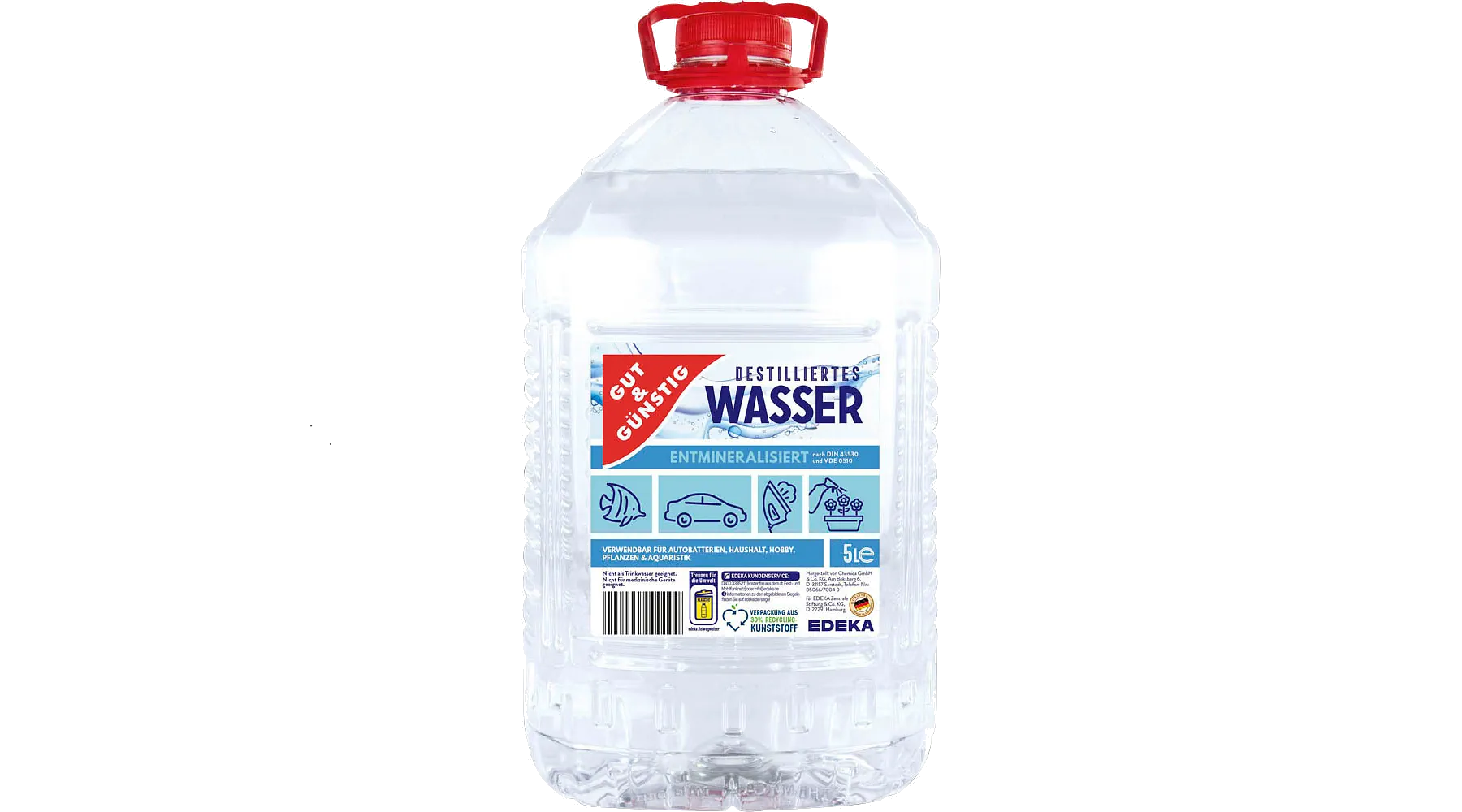 GUT&GÜNSTIG Destilliertes Wasser 5 l 3 Stück/Pack